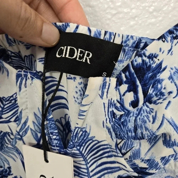 NWT Cider Landscape Painting Midi Side Slit Slip Dress - Picture 6 of 8